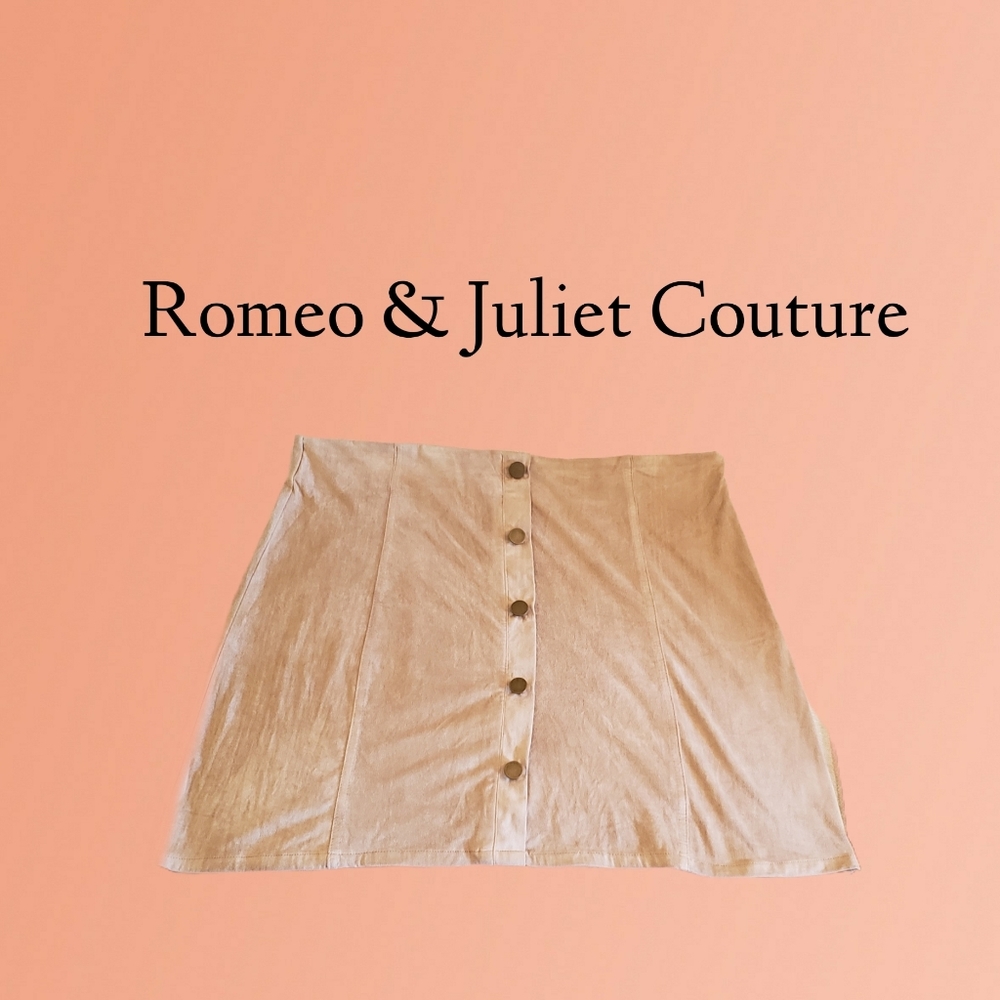 Tan Suede Pull-on Miniskirt
